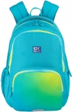Rucsac Oxford Gradient, 3 compartimente, culoare galben/verde turcoaz