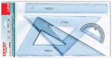 Set desen, plastic, rigla 30cm, echere 45°, 60° 30cm, raportor 180° 10cm, universal, Arda