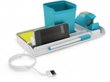 Suport plastic, pentru accesorii birou, alb, My Desk, Arda