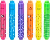 Textmarker M&G mini So many cats, parfumat cu aroma de fructe, 6 culori/set neon