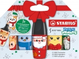 Textmarker Stabilo Boss mini Frosty Friends Christmas, 5 culori/blister