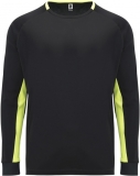 Tricou copii, cu maneca lunga, Porto, fluorescent, negru-galben, marime: 12 ani - 44cm/58cm, Roly