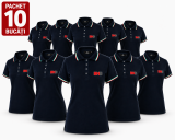 Pachet 10 tricouri polo, personalizare inclusa, JRC Aosta, Femei, marimi la alegere, navy