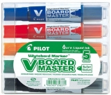 Set 5 markere pentru tabla, Pilot 2.3 mm, varf rotund, Vboard Master