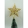Varf pentru pomul de Craciun, din plastic, culoare auriu 21 cm 