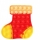 Jucarie senzoriala antistres Pop it Now, 13 cm, model Ciorap Craciun multicolor