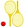 Palete beach ball, 2/set + minge, galbene