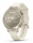 Ceas Garmin Lily 2 Active, display AMOLED, dimensiune afisaj 25,4 mm x 21,3 mm, rezolutie afisaj 240 x 201 pixeli, memorie 8GB, autonomie pana la 9 zile, rezistanta la apa pana la 5 ATM, greutate: 24,4g, ramă MLunar Glod şi curea Bone din silicon