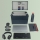 Geanta Leitz, material textil compacta cu capac, gri carbune