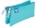Penar Oxford 2 Zip Floral Pastel, tip etui dublu, inchidere cu fermoar, culoare turcoaz