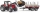 Jucarie Tractor Massey Ferguson 7480 cu incarcator frontal si remorca pentru lemne Bruder
