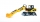 Jucarie Excavator pe roti CAT Bruder 