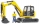 Set de joaca Mini Excavator CAT cu muncitor Bruder