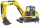 Set de joaca Mini Excavator CAT cu muncitor Bruder