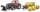 Jucarie Tractor Case IH Optum 300 CVX cu incarcator frontal si remorca transport cu 8 baloti Bruder