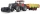 Jucarie Tractor Case IH Optum 300 CVX cu incarcator frontal si remorca transport cu 8 baloti Bruder