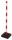 Stalp de ingradire din plastic Mayleen cu greutate, inaltime 90 cm, alb/rosu