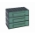 Organizator modular, 3 sertare, negru/verde