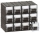 Organizator modular, 12 sertare, negru/transparent