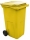 Pubela de exterior din plastic pentru deseuri sortate, volum 240 l, galbena
