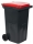 Pubela de exterior din plastic pentru deseuri sortate, volum 240 l, gri/rosie