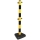 Stalp de ingradire din plastic Manutan, inaltime 90 cm, negru/galben