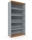 Dulap inalt Viva, 179 x 90 x 42 cm, deschis, fag/gri