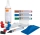 Kit pentru tabla emailata, suport magnetic cu 4 markere, burete magnetic + 5 rezerve, spray curatare 125 ml, cu laveta, 10 magneti NOBO