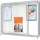 Avizier Premium Plus, interior, otel emailat, 8x A4, geam glisant si cheie, magnetic, alb NOBO 