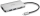 Hub USB, 4 porturi (3 USB-A, 1 USB-C), conexiune USB-C, gri Kensington
