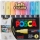 Marker cu vopsea Posca PC-1M, varf 0.7 mm, culori pastel, 8 culori/set