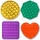 Jucarie senzoriala antistres Pop it Now and Flip it, Push Bubble, diverse culori, 4 forme/set