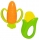 Jucarie zornaitoare, legume, 2 buc/punga