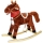 Calut balansoar din lemn si plus, caramiziu/maro, 70 cm 
