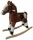 Calut balansoar, din lemn si plus, culoare espresso cu alb, 78 cm