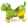 Balansoar din plus pentru bebelusi, cu rotile, model Dinozaur, 50 cm