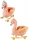 Balansoar din plus pentru bebelusi, cu rotile, model Flamingo, 66 cm 