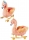 Balansoar din plus pentru bebelusi, cu rotile, model Flamingo, 66 cm