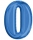 Balon, folie de aluminiu, culoare albastru, cifra 0, 40 cm 