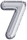 Balon, folie aluminiu, argintiu, cifra 7, 81 cm 