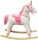 Unicorn balansoar din lemn si plus, Roz, 68 cm 