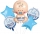 Baloane, Baby boy, folie aluminiu, Roben Toys