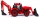 Tractor Excavator Belarus cu incarcator, rosu, Polesie
