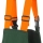 Pantaloni cu pieptar cu protectie impotriva ferastraului cu lant, verde / portocaliu, Woodcutter, Rock Safety
