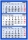 Calendar triptic trei culori, albastru, 33 x 48 cm, 12 file, 2026