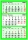 Calendar triptic trei culori, verde, 33 x 48 cm, 12 file, 2026