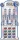 Display stilou retractabil Writech, penita M, 43 buc/set + set de 5 patroane cerneala albastru cristal
