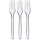 Furculite reutilizabile alb/transparent 50 buc/set