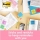 Notite adezive Post-it, Beachside Colour, 76 x 76 mm, 100 file/buc, 6 buc/set, 3M