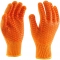 Manusi tricotate cu model din cauciuc incrucisat in palma, rezistenta la alunecare, Portocaliu, Rock Safety marimea S